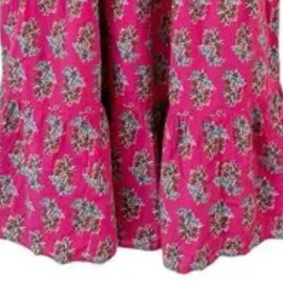 J. Crew Pink Floral Print Tiered Puff Sleeve Midi Dress  NWT - Picture 6 of 14
